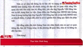 Quảng Nam Thường trực HĐND yêu cầu ông Nguyễn Viết Dũng báo cáo việc đánh người