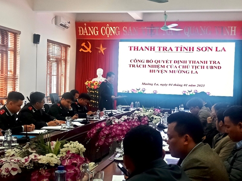 Công bố Quyết định thanh tra tại UBND huyện Mường La
