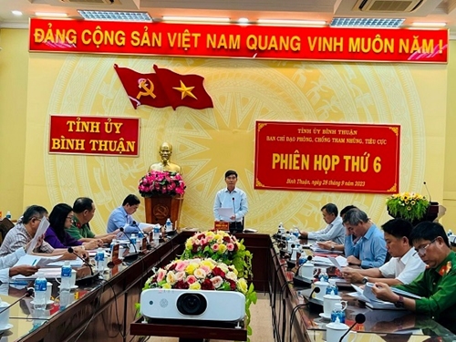Bình Thuận Ban Chỉ đạo phòng, chống tham nhũng, tiêu cực tỉnh họp phiên họp thứ 6