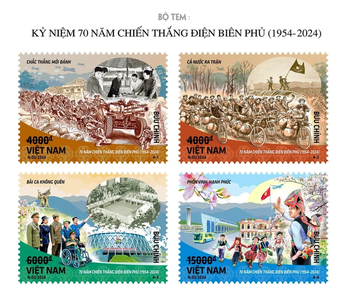 Phát hành bộ tem kỷ niệm 70 năm chiến thắng Điện Biên Phủ