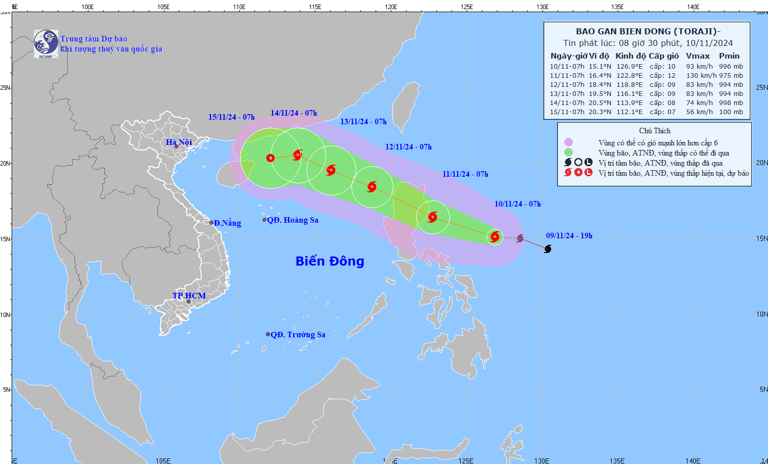 Bão số 8 - TORAJI đã vào biển Đông